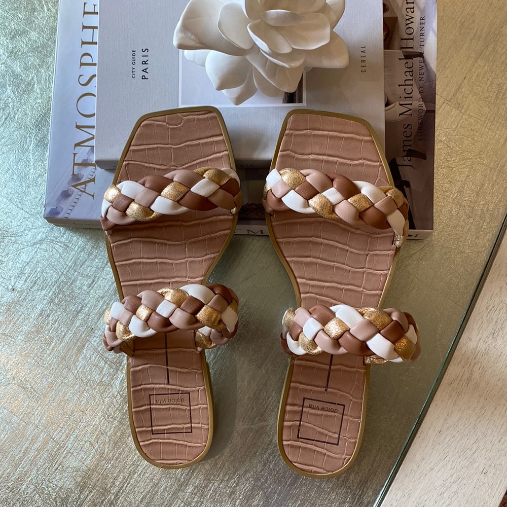 Dolce Vita Indy Sandal. Tan and Metallic Multi Color. Size 10. Worn once!